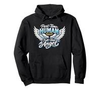 Part Time Human Full Time Angel Parents Kids Cool Wings Sudadera con Capucha