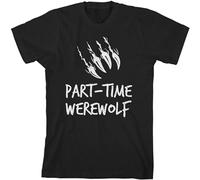Part-Time Werewolf Men's T-Shirt Creature Fiction Howl Moon Black L