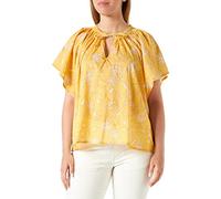 Part Two PardisPW to Top Relaxed Fit, Amber Yellow Block Print, 34 Women's