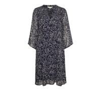 Part Two- Vestido Azul Marino con Flores Dispersas- Dresses- Mujer- Negro- XS- Vestido Azul Marino con Flores Dispersas