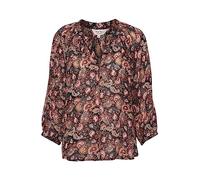 Part Two Women's Blusa V-Notch Neckline 3/4 Sleeves Relaxed Fit Printed Fabric, Black Paisley Print, 34 para Mujer