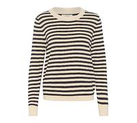 Part Two Women's Jersey Long Sleeves Slim Fit Crew Neck Striped Hip Length, Whitecap Gris Raya, M para Mujer
