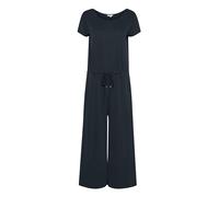 Part Two Women's Jumpsuit Short Sleeves Wide Legs Cropped Jersey Round Neck Mono, Dark Navy, S De Las Mujeres