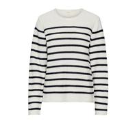 Part Two Women's Pullover Round Neck Regular Fit Long Sleeves Tight Knit Jersey, Dark Navy Stripe, L para Mujer