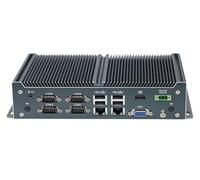 Partaker Fanless Industrial Computer, Mini PC, IPC, J1900, PA-1126, Windows 11/ Linux Ubuntu, 2 x LAN, HDMI, VGA, 4 x Input 4 x Output GPIO, 6 x COM, 2 Pin Phoenix, SIM Slot, 8G RAM, 128G SSD