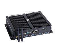 Partaker Fanless Industrial PC, Mini Computer, Mini PC, Intel Core I3 4005U/5005U, Windows 11 or Linux Ubuntu, 2 x HDMI, 2 x LAN, 6 x COM RS232, 4 x USB3.0, 4 x USB2.0, 8G RAM, 512G SSD