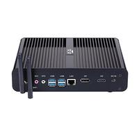 Partaker Fanless Mini PC, Desktop Computer, Intel Core i7 10710U 10th Gen 6 Cores CPU, 16G RAM 128G SSD 1TB HDD, Windows 11 Pro or Linux Ubuntu, 4K Display, HDMI, DP, Aluminum Alloy Case