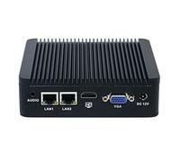 Partaker Fanless Mini PC,Desktop Computer,Micro PC,Intel Celeron J1900 Quad Cores Processor,(Black),Dual LAN,HD,VGA,6xUSB Port,Win 10 Pro,8GB Ram 128GB SSD