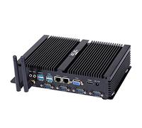 Partaker Powerful Mini Desktop Computer, Fanless Industrial PC, Intel Celeron 1007U/1037U, 4GB Ram 128GB SSD, 2xNICs, 4xUSB 3.0, 4xCOM RS232, HD Port, Aluminum Alloy Chassis, Windows 11 Pro
