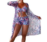 Parte de Abajo Bikini Mujer Bikini Pecho Grande Bikinis de Cintura Alta 2026 Conjunto Sexy 3 Piezas Traje Baño Tipo Pareo para Mujer Talle Partes Arriba (E S)