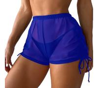 Parte De Arriba Bikini Mujer Traje BañO 2 Piezas Mujeres Mesh Cover Up Shorts Beach Cover Up Beach Solid Mesh Short Bottoms BañAdores Mujer Tallas Grandes Bikini Bandeau (Blue, XXXL)