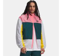 Parte de arriba con cremallera completa Under Armour Icon Woven Track para hombre Bittersweet Rosa / Arden Verde / Blanco XL
