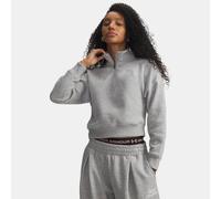 Parte de arriba con media cremallera Under Armour Rival Fleece Script para mujer Mod Gris Light Heather / Blanco XS