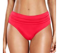 Parte inferior de bikini para mujer, cintura alta, control de barriga, plisada, parte inferior de bikini retro, parte inferior de natación fruncida, color sólido, bikini ajustado para mujer
