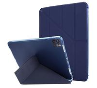 Parte Inferior del Noveno En deformación -Fold Pen Protector para IPadPro TPU Case 12.9 Holder 2021 iPad/Table Funda para Compatible with iPad De 10,2 Pufor Compatible with (Dark Blue, One Size)