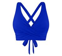Parte Superior de Bikini Halter para Mujer Top de Bikini para Mujer Push Up Acolchado Clásico Versátil Traje de Baño con Cordones Top de Baño con Efecto Elevador Push-Up Escote en V y Cobertura