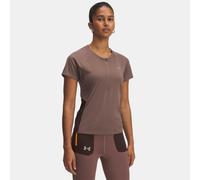 Parte superior de manga corta con cremallera Under Armour Trail Run para mujer Sierra Taupe / Kona Marron / Reflectante L