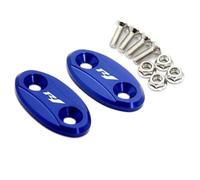 Parte Trasera Base Espejo Retrovisor para Motocicleta Cubierta Orificio del Conducción para Parabrisas para Yamaha YZF R1 2007 2008 2009 2010 2011 2012 2013 2014(BLU)