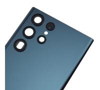 Parte trasera de cristal acrílico verde de repuesto para Samsung Galaxy S22 Ultra 5G SM-S908B con marco de cámara trasera y lente de cristal, adhesivo precortado y kit de herramientas