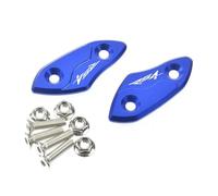 Parte Trasera Tapas para Orificios De Espejos Retrovisores Motocicleta, Abrazaderas Aluminio para Laterales para Aprilia RSV4 2021 2022 2023(BLU)