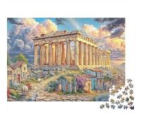 Partenón Atenas Puzzle de 1000 Piezas para Adultos Papel Vista al Atardecer Puzzle para Toda la Familia Regalo Hogar 38x26cm/1000pcs