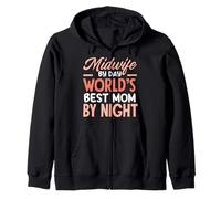 Partera de día La mejor mamá del mundo por la noche Sudadera con Capucha