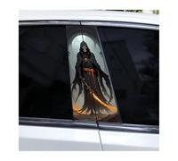 Partes Cuerpo 2 Calcomanías Decorativas Para El Pilar B Del Coche Pegatinas De La Columna Central Del Coche Resistentes Al Agua Con El Terrorífico Dios De La Muerte(D)