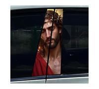Partes Cuerpo 2 Pegatinas Para El Pilar Central Del Coche, Con La Imagen De Jesús Orando A Dios, Cruz, Pilar B, Película Protectora Decorativa.(H)