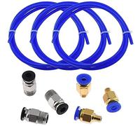 Partes de la Impresora 3 uds. Tubo de PTFE Azul de 1 Metro + 3 Conectores neumáticos de PC4-M6 + 3 Conectores de PC4-M10 compatibles con Piezas de Repuesto de Impresora 3D filamento de 1,75mm