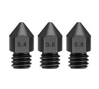 Partes de la Impresora 5 unids/Lote Piezas de Impresora 3D MK8 Boquilla de Acero endurecido 1,75 mm 0,4/0,6/0,8 mm para MK8 Ender 3 CR10 CR10S Piezas de reparación del Kit hotend (tamaño: 0,4 mm