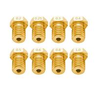 Partes de la Impresora 50 unids/Lote Accesorios V5 V6 Boquilla 0,2/0,25/0,3/0,4/0,5/0,6/0,8/1,0 para extrusora de Extremo Caliente M6 de 1,75mm Piezas de reparación de Piezas de impres