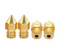 Partes de la Impresora 50 unids/Lote Boquilla de Impresora 3D tamaños Mixtos 0,2/0,3/0,4/0,5mm Cabezal de impresión para Piezas de reparación de Boquilla MK8 de filamento de 1,75 MM