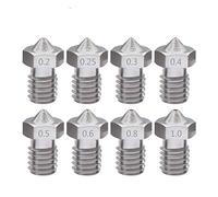 Partes de la Impresora 50pcs / Lot Impresora 3D V5 / V6 Boquilla de Acero Inoxidable Tamaños Mixtos 02-10 mm Rosca de Tornillo M6 para Piezas de reparación de filamentos de 1,75 mm (tamaño: 0,2 mm)