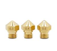 partes de la impresora 5pcs / lot MK10 Boquilla 0.2 mm 0.3 mm 0.4 mm 0.6 mm 0.8 mm Pieza roscada de cobre M7 adecuada para extrusión 1.75 mm Filamento Latón Impresoras 3D Piezas de reparación (Tamaño: