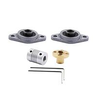 Partes de la Impresora Acoplador T8 Kit de Tornillos de Plomo 2 uds Soporte Horizontal + 1 Tuerca de Cobre de 2 mm + 1 acoplador de Eje Flexible 5825 + 2 Llaves para Impresora 3D