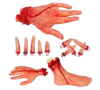 Partes del Cuerpo de Halloween 5 Piezas/colocados Manos sangrientas y pies Partes del Cuerpo Cortadas con los Dedos de los Accesorios de Halloween para Decoraciones de la casa embrujada