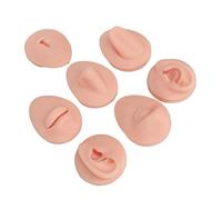 Partes del Cuerpo de Práctica de Perforación, Suave Modelo de Perforación de Silicona para Exhibición de Joyas, Oído Humano Boca Ojo Perforación de Nariz Falsa Kit Piercing (Color de Piel Claro)