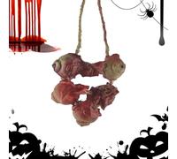 Partes del cuerpo sangriento de Halloween - Partes de cuerpo muerto sangriento - Decoración de pared de mano de sangre de Halloween, juego de pies de manos humanas falsas, dedos falsos aterradores