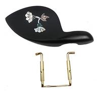 partes repuesto violín 1 Unids De Madera De Ébano Black Violin Chinrest Bin Rest Con La Abrazadera Inlay Decoration Flower (Color : Flower 1)