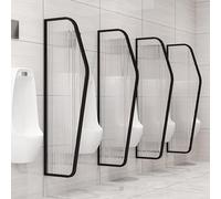 Partición de urinario, mampara urinario montado en la pared, tabique de urinario para hombres, partición de inodoro para baños públicos en escuelas, centros comerciales e instalaciones públicas (negro