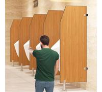 Partición de urinario, tabique de inodoro público, partición independiente de madera para hombre, extensión para inodoros escolares, centros comerciales e instalaciones públicas, 45 x 120 cm, marrón