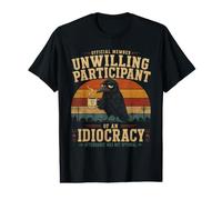 Participante involuntario de una idiocracia Divertido Cuervo sarcástico Camiseta gráfica económica