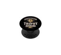 Participation Trophy Husband Funny Sarcastic Vintage Badge PopSockets PopGrip Adhesivo