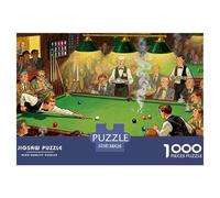 Partido de Campeonato del Club de Snooker Puzzle De Madera Impermeable DIY Puzzles De 1000 Piezas Regalos para Adultos Desafiante Y Estimulante Rompecabezas Juegos Educativos