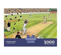 Partido de Cricket Londres Puzzle De Madera Impermeable Puzzles De 1000 Piezas para Adultos Imposible Rompecabezas para Decoración del Hogar