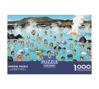 Partido de la Piscina geotérmica islandesa Puzzle De Madera Impermeable DIY Puzzles De 1000 Piezas Regalos para Adultos Imposible Rompecabezas Juegos Desafiantes