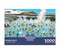 Partido de la Piscina geotérmica islandesa Puzzle De Madera Impermeable Puzzles De 1000 Piezas para Adultos Desafiante Y Estimulante Rompecabezas para Juegos Desafiantes