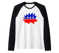 Partido Libertario Puercoespín Libertad Impuestos Votación Camiseta Manga Raglan