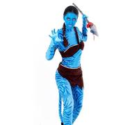 PARTILANDIA 2010 S.L. Disfraz de Guerrera Tribal Mujer Cosplay-Incluye Camiseta, Pantalón, Top, Cinturón, Cola Y Brazaletes Para Halloween, Carnaval, Disfraces De Mascarada (XL)