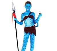 PARTILANDIA 2010 S.L. Disfraz de Guerrera Tribal Niña Cosplay-Incluye Camiseta, Pantalón, Top, Cinturón, Cola Y Brazaletes Para Halloween, Carnaval, Disfraces De Mascarada (5-6 años)